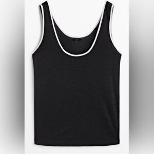 Massimo Dutti Black and White Trim Tank Top